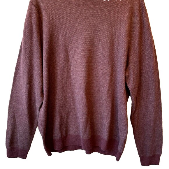 Nordstrom Mens Shop Sweater XL Wool Blend Maroon Long Sleeve - Picture 3 of 9